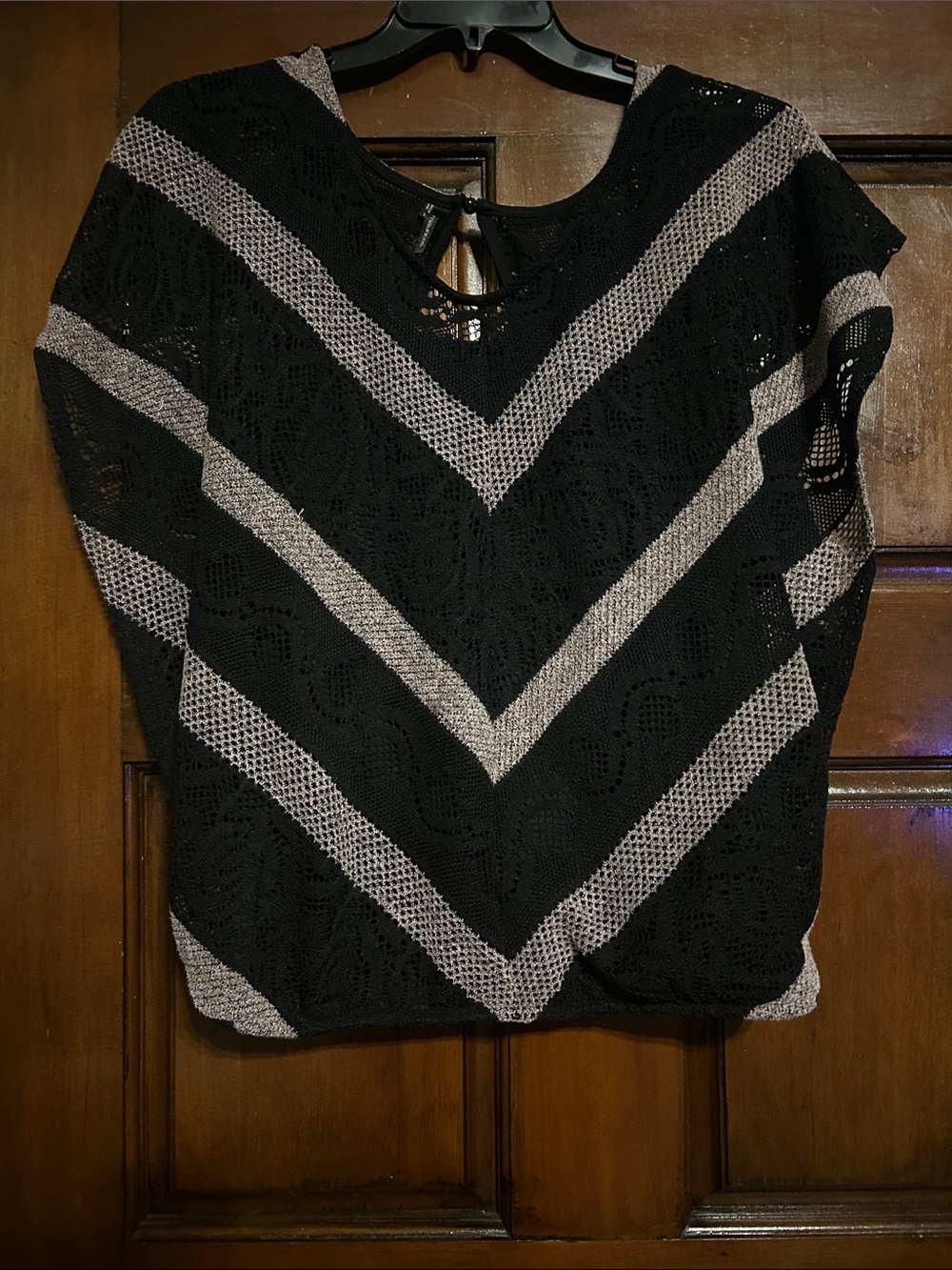 Maurices Black and Silver Chevron Knit Tunic Top